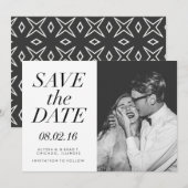 De moderne Foto van de Typografie sparen de Datum Save The Date (Voorkant / Achterkant)