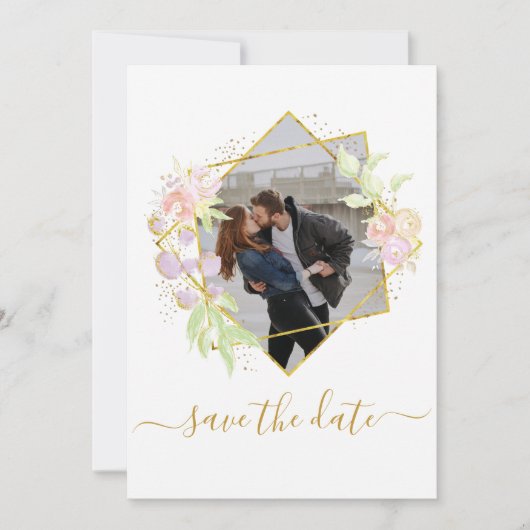 De moderne Foto van de Waterverf sparen de Datum Kaart (Voorkant)