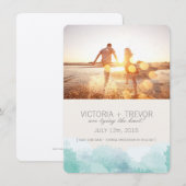 De moderne Foto van de Waterverf sparen de Datum Save The Date (Voorkant / Achterkant)