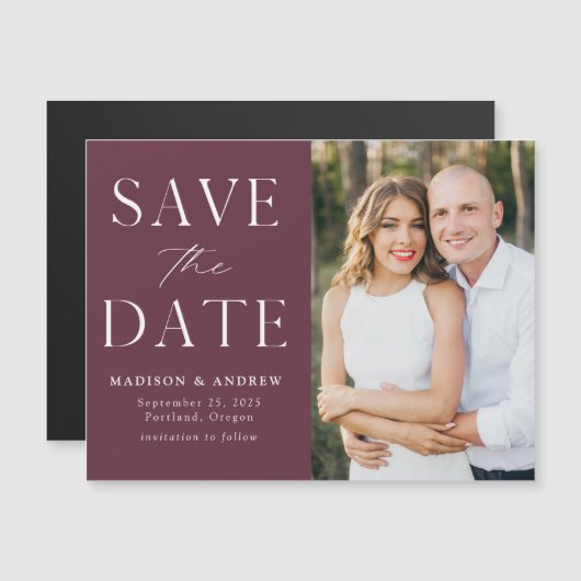 De moderne Foto van Elegance Wine sparen de Datum Magnetische Uitnodiging (Voorkant / Achterkant)