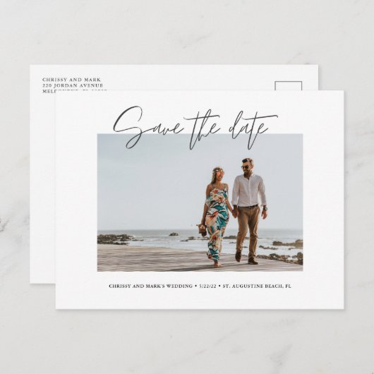 De Moderne Foto van Elegant sparen de Datum Briefkaart (Voorkant / Achterkant)