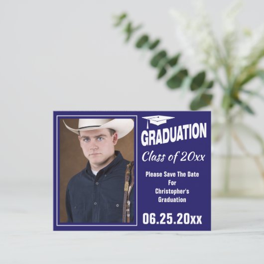 De moderne Foto van het Afstuderen bewaart het Bla Briefkaart (Staand voorkant)