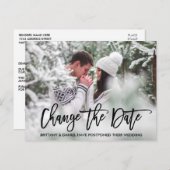 De moderne foto van het borstelschrift verandert d briefkaart (Voorkant / Achterkant)