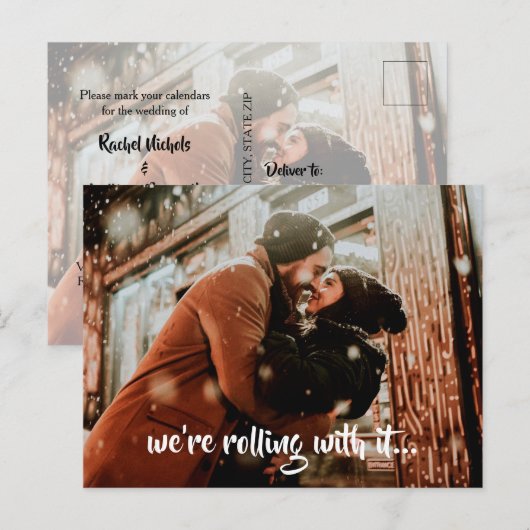 De moderne Foto van het Bouw van het Manuscript sp Aankondigingskaart (Voorkant / Achterkant)