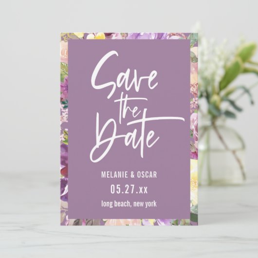 De moderne Foto van het Dusty Lavender van het Man Aankondiging (Staand voorkant)