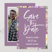 De moderne Foto van het Dusty Lavender van het Man Aankondiging (Voorkant / Achterkant)