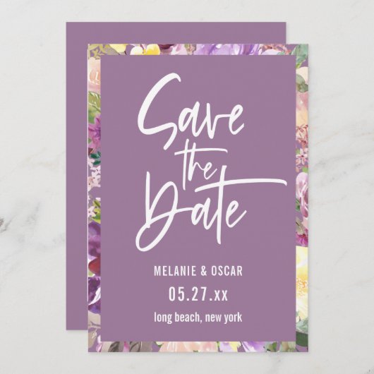 De moderne Foto van het Dusty Lavender van het Man Aankondiging (Voorkant / Achterkant)