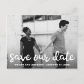 De moderne Foto van het Manuscript sparen de Datum Aankondigingskaart (Voorkant)