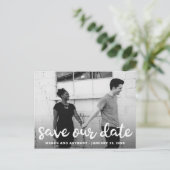 De moderne Foto van het Manuscript sparen de Datum Aankondigingskaart (Staand voorkant)