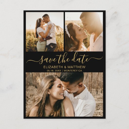 De moderne Foto van het Manuscript sparen de Datum Aankondigingskaart (Voorkant)