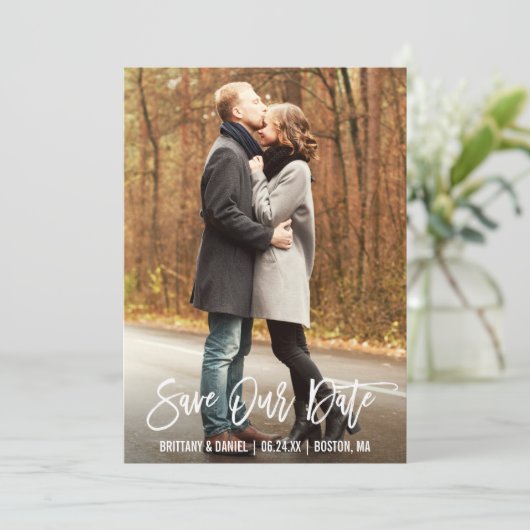 De moderne Foto van het Manuscript van de Borstel  Bedankkaart (Staand voorkant)