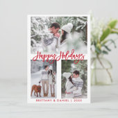 De moderne Foto van het Manuscript van de Borstel  Feestdagenkaart (Staand voorkant)