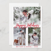 De moderne Foto van het Manuscript van de Borstel  Feestdagenkaart (Voorkant / Achterkant)