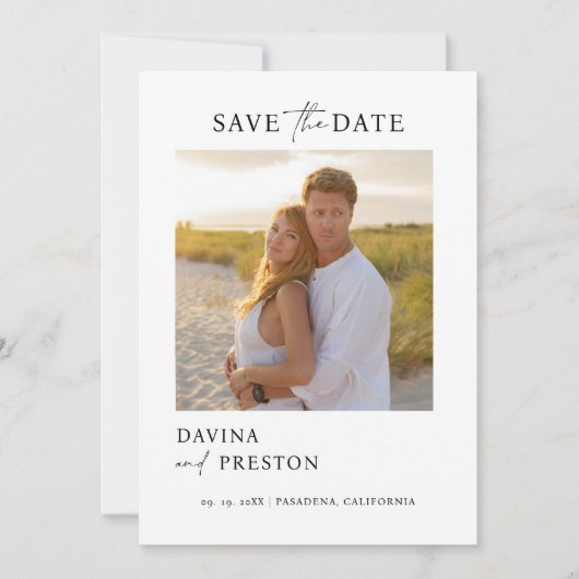 De moderne Foto van het Manuscript van het hedenda Save The Date (Voorkant)