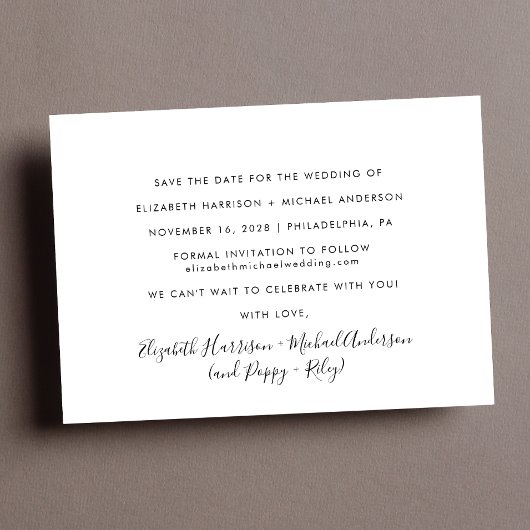 De moderne Foto van het Pet sparen de Datum Save The Date