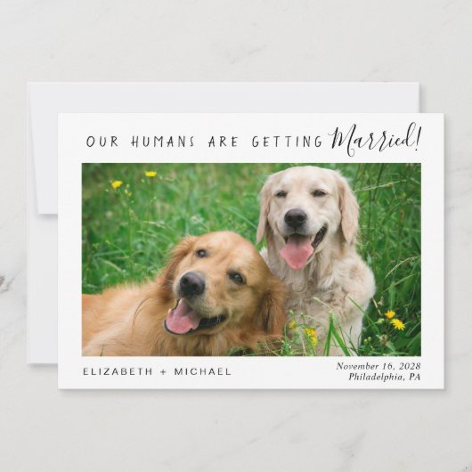 De moderne Foto van het Pet sparen de Datum Save The Date (Voorkant)