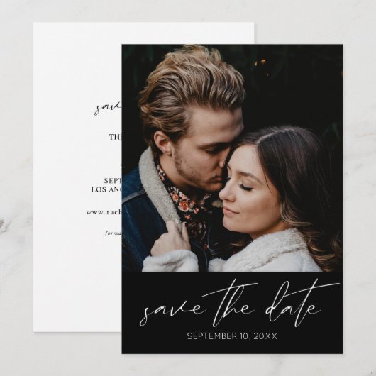 De moderne Foto Verticaal sparen de Datum Kaart (Voorkant / Achterkant)