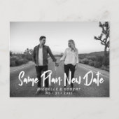 De moderne gedurfde scriptfoto verandert de datum briefkaart (Voorkant)