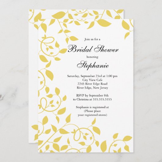 De moderne Gele Uitnodiging van het (Voorkant / Achterkant)