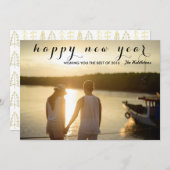 De moderne Gelukkige Foto van het Manuscript van Feestdagenkaart (Voorkant / Achterkant)