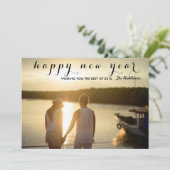 De moderne Gelukkige Foto van het Manuscript van Feestdagenkaart (Staand voorkant)