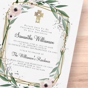 De moderne Geometrische Bloemen DwarsUitnodiging Briefkaart