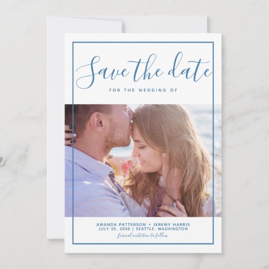 De moderne Geplande Foto sparen de Datum uitnodige Save The Date (Voorkant)