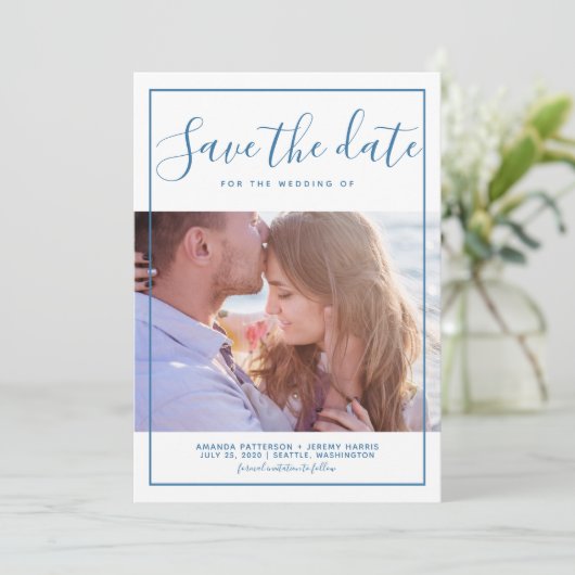De moderne Geplande Foto sparen de Datum uitnodige Save The Date (Staand voorkant)
