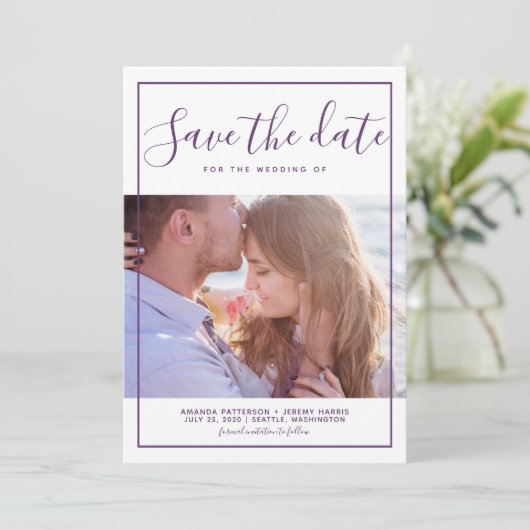De moderne Geplande Foto sparen de Datum uitnodige Save The Date (Staand voorkant)