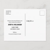 De moderne gouden borstelslag zwarte Afstuderen na Aankondigingskaart (Achterkant)