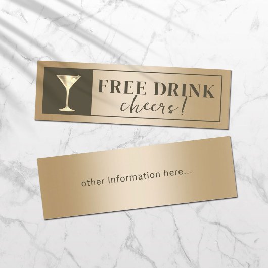 De moderne gouden Drink ticket Drink Voucher