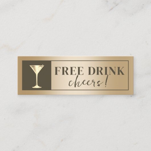 De moderne gouden Drink ticket Drink Voucher (Voorkant)