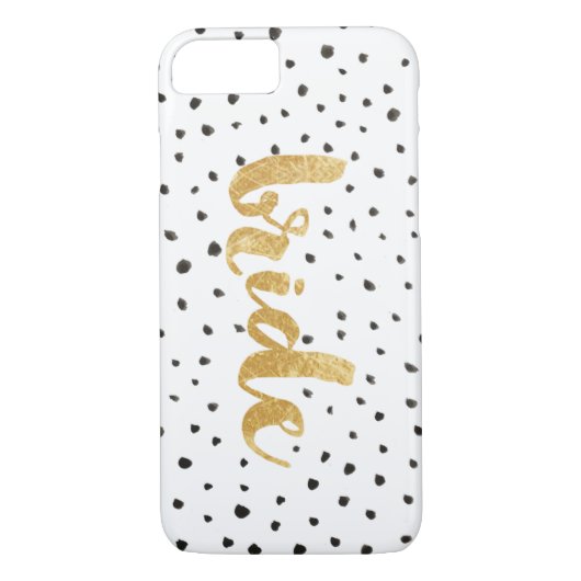 De moderne gouden en zwarte Stippen bruid Case-Mate iPhone Case (Achterkant)