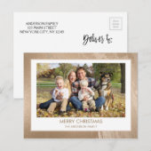 De moderne Gouden Foto van de Familie van Kerstmis Feestdagenkaart (Voorkant / Achterkant)