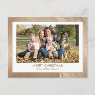 De moderne Gouden Foto van de Familie van Kerstmis Feestdagenkaart