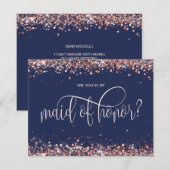 de moderne goudmarine van de roos zal u mijn eerbe kaart (Voorkant / Achterkant)