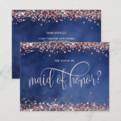 de moderne goudmarine van de roos zal u mijn eerbe kaart (Voorkant / Achterkant)