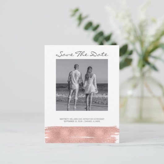 De moderne goudpenseel van het Roos sparen het Bri Aankondigingskaart (Staand voorkant)