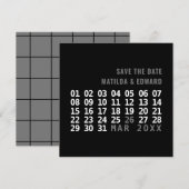 De moderne grafische kalenderbruiloft bewaart de d save the date (Voorkant / Achterkant)