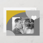 De moderne Grijs van de Foto Geel van de Kunst spa Briefkaart (Voorkant / Achterkant)