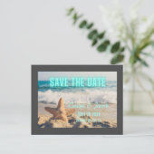 De moderne Grijze Grens van de Klein van de Beach  Aankondigingskaart (Staand voorkant)