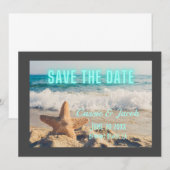 De moderne Grijze Grens van de Klein van de Beach  Save The Date (Voorkant / Achterkant)