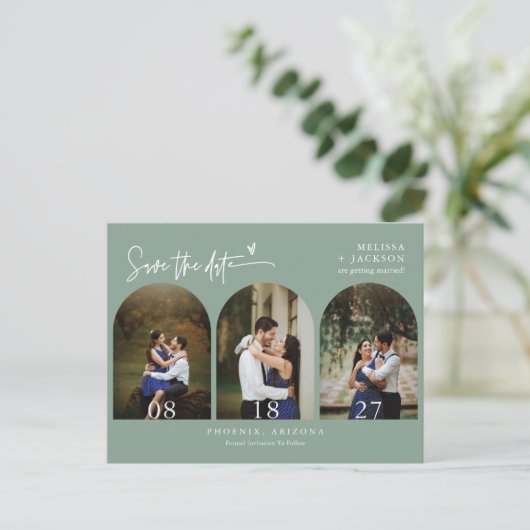 De moderne Groene Code van de Band QR van de Foto  Briefkaart (Staand voorkant)