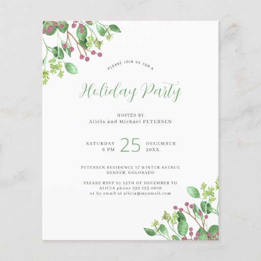 De moderne groene feestdag van de begroting nodigt (Voorkant)