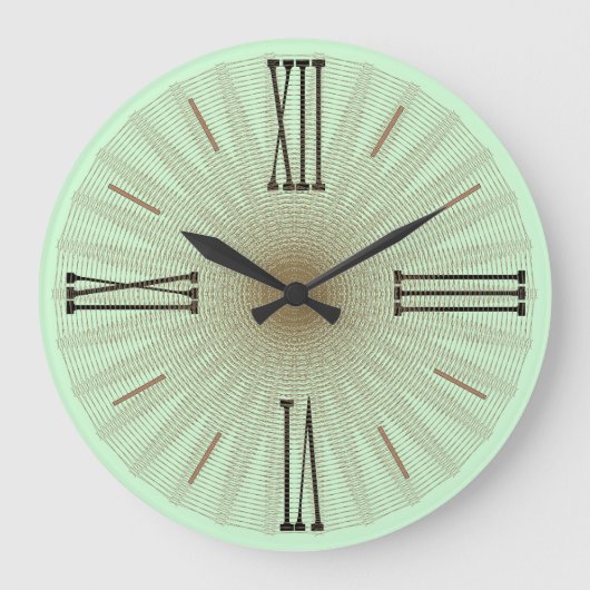 De moderne Groene Mint Roman Numeriek Grote Klok (Voorkant)