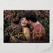 De moderne Handgeschreven Foto van het Manuscript  Folie Uitnodiging (Voorkant)