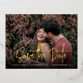 De moderne Handgeschreven Foto van het Manuscript Folie Uitnodiging Briefkaart (Voorkant)