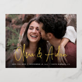 De moderne Handgeschreven Foto van het Manuscript  Folie Uitnodiging Briefkaart (Voorkant)