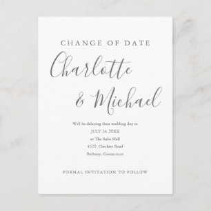 De moderne Handtekening verandert de Datum Uitgest Briefkaart