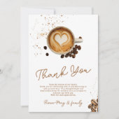 De moderne Herfst Coffee Baby is een Baby shower Bedankkaart (Voorkant)